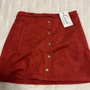 Suede skirt rust color